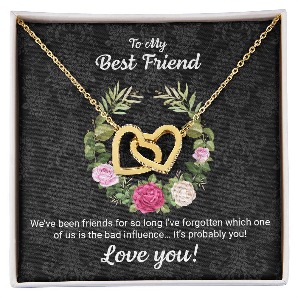 Best Friends Twin Hearts Necklace Interlocking Hearts Necklace