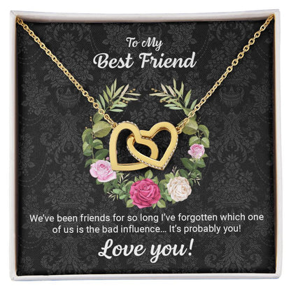 Best Friends Twin Hearts Necklace Interlocking Hearts Necklace