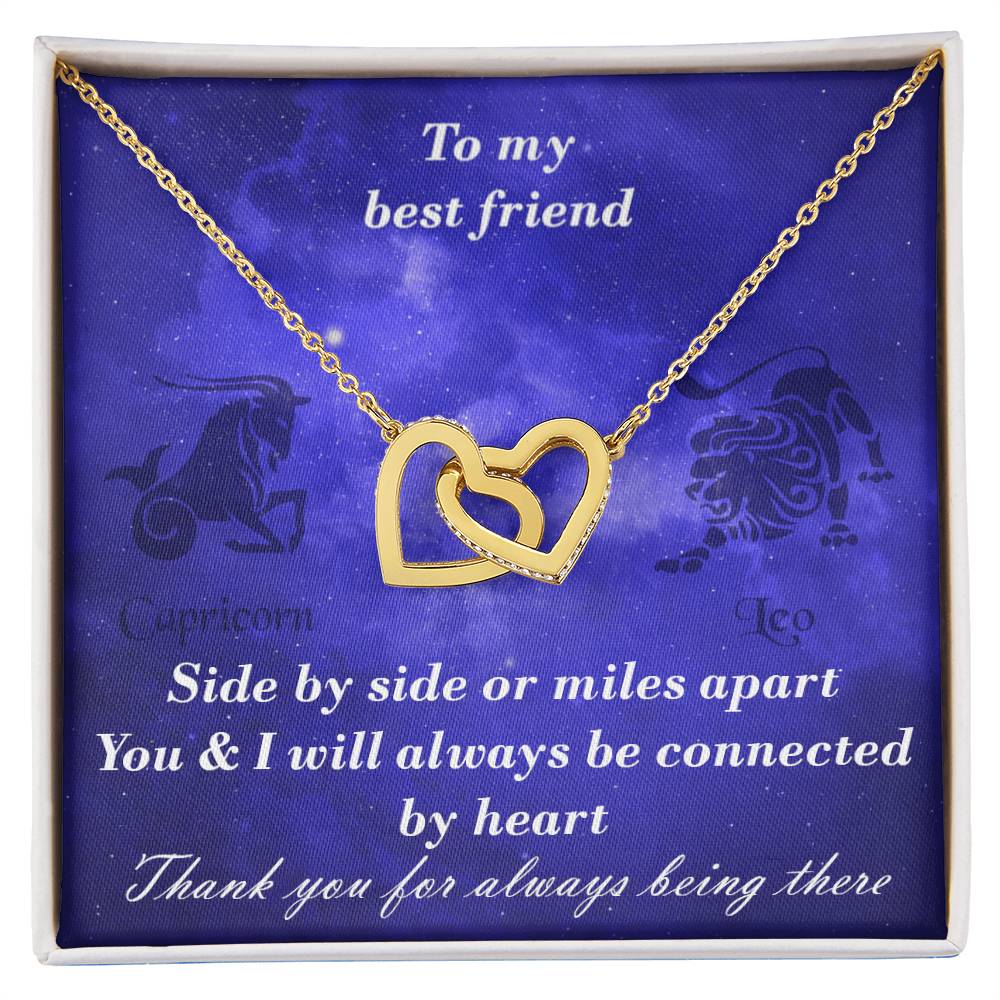 Capricorn To Leo Best Friend Interlocked Hearts Necklace Interlocking Hearts Necklace