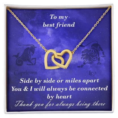 Capricorn To Leo Best Friend Interlocked Hearts Necklace Interlocking Hearts Necklace