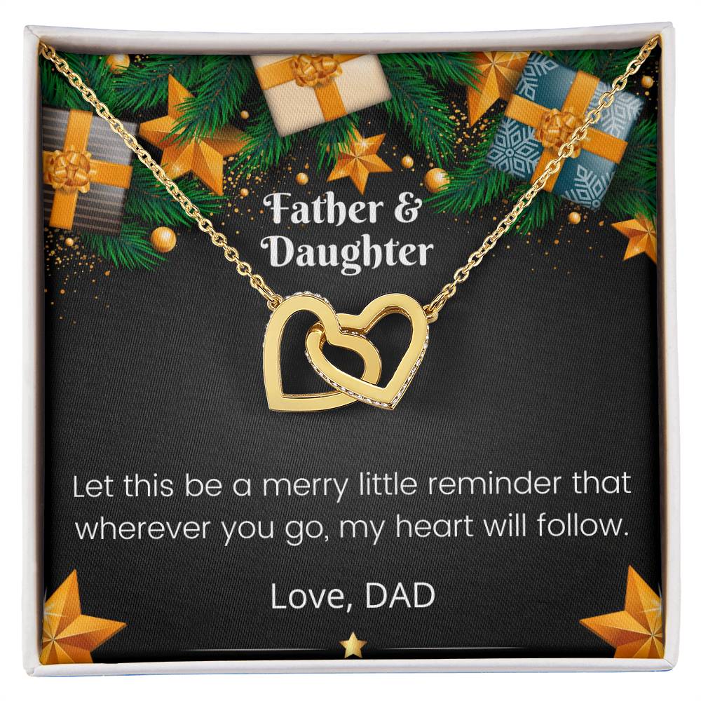 Father And Daughter Linked Hearts Interlocking Hearts Necklace