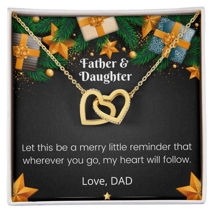 Father And Daughter Linked Hearts Interlocking Hearts Necklace