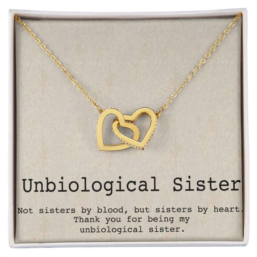 Unbiological Sister Necklace Soul Sister Big Little Sorority Sister In Law Necklace Step Sister Gift Tribe Necklace Best Friend Gift Bff Gift Interlocking Hearts Necklace