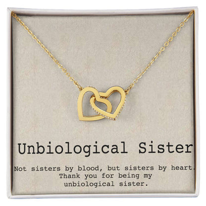 Unbiological Sister Necklace Soul Sister Big Little Sorority Sister In Law Necklace Step Sister Gift Tribe Necklace Best Friend Gift Bff Gift Interlocking Hearts Necklace