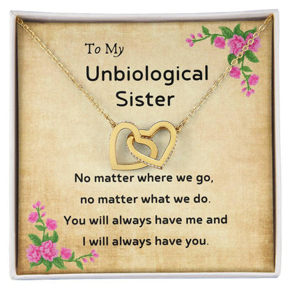 Unbiological Sister Interlocking Necklace Interlocking Hearts Necklace