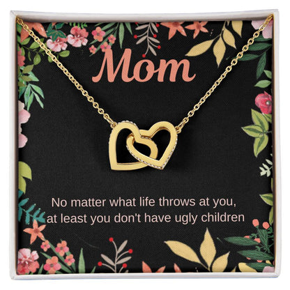 Funny Mom Necklace Interlocking Hearts Necklace