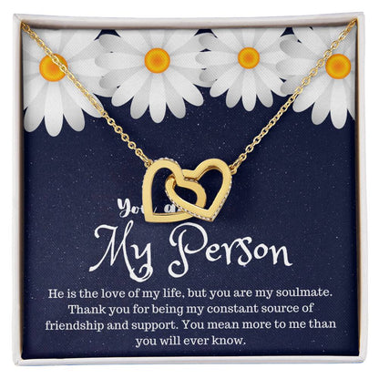 You Are My Person Interlocking Hearts Necklace