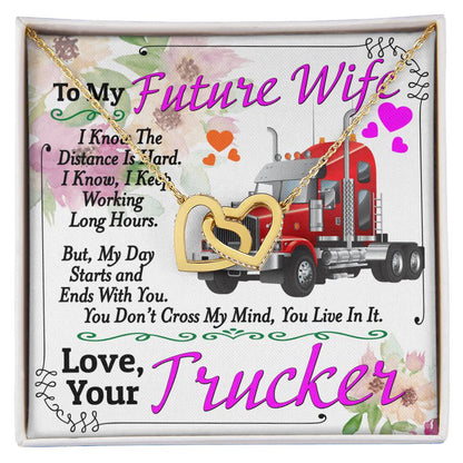 Trucker'S Future Wife - Interlocking Heart Necklace Interlocking Hearts Necklace