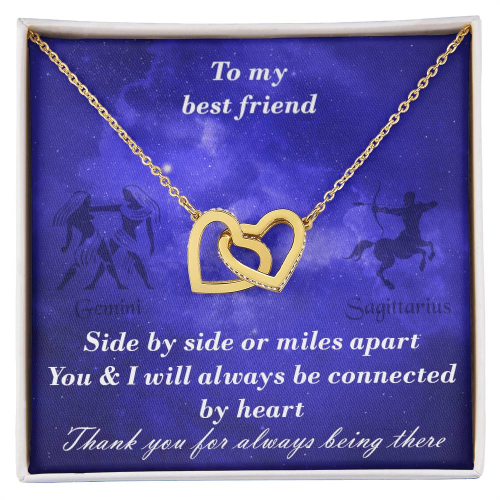 Gemini To Sagittarius Best Friend Interlocked Hearts Necklace Interlocking Hearts Necklace