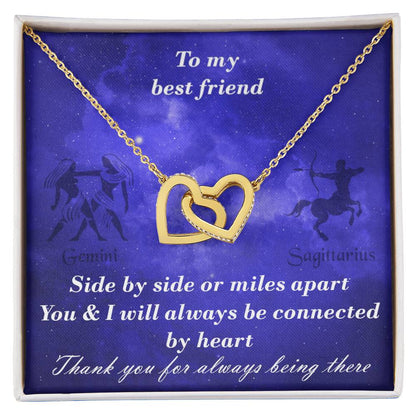 Gemini To Sagittarius Best Friend Interlocked Hearts Necklace Interlocking Hearts Necklace