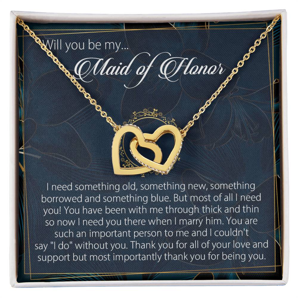 Will You Be My Maid Of Honor Necklace Giftmaid Of Honor Gift Necklacemaid Of Honor Wedding Gift Interlocking Hearts Necklace Wedding Gift