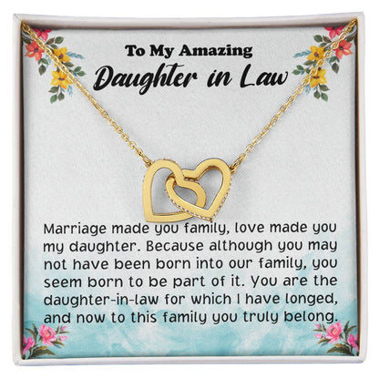 Daughter In Law Gift From Mother In Law To Bride Wedding Gift For Daughter-In-Law On Wedding Day Gift For Bride Interlocking Hearts Necklace