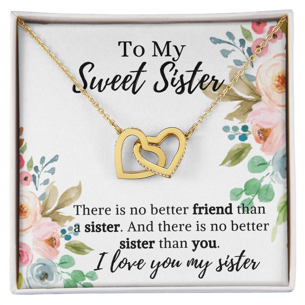Best Gift For Sister Interlocking Hearts Necklace