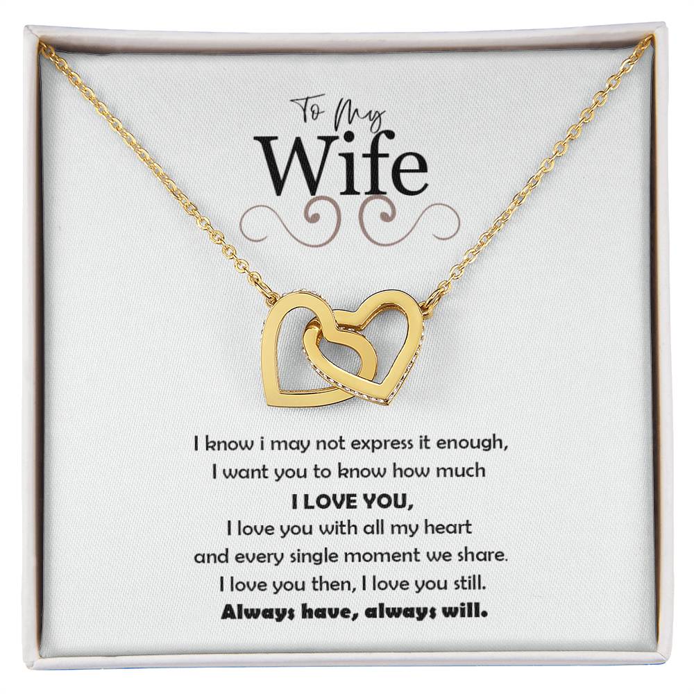 To My Wife-Love You Always Interlocking Hearts Necklace