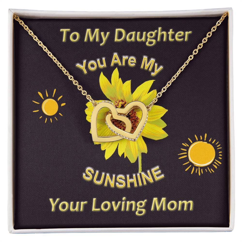 You Are My Sunshine Mother Daughter Interlocking Heart Necklace Mommy And Me Necklace Set Daughter Gifts From Mom Interlocking Hearts Necklace
