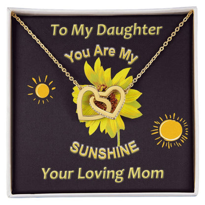You Are My Sunshine Mother Daughter Interlocking Heart Necklace Mommy And Me Necklace Set Daughter Gifts From Mom Interlocking Hearts Necklace