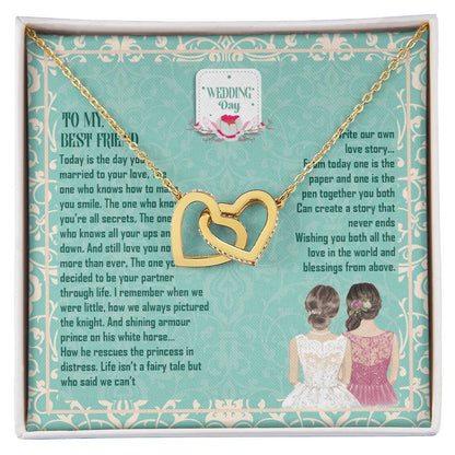 Wedding Gift - To My Best Friend Interlocking Hearts Necklace