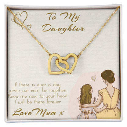 2 Hearts For My Daughter Interlocking Hearts Necklace