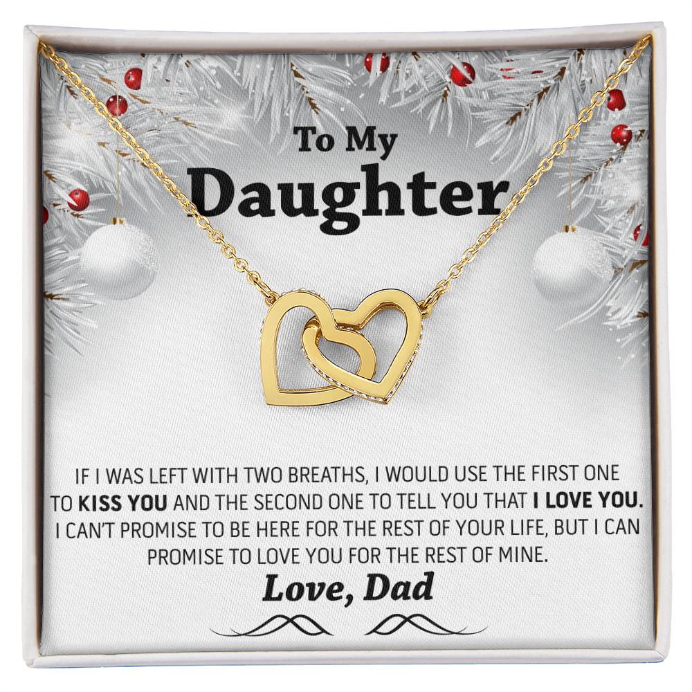 Christmas Gift To My Daughter Interlocking Hearts Necklace