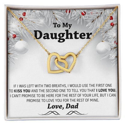 Christmas Gift To My Daughter Interlocking Hearts Necklace