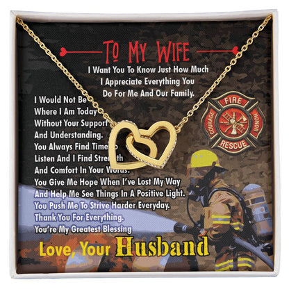 Firefighter'S Wife - Interlocking Heart Necklace Interlocking Hearts Necklace