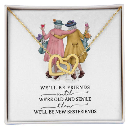 Friendship Interlocking Hearts Necklace - Friends Forever - F02