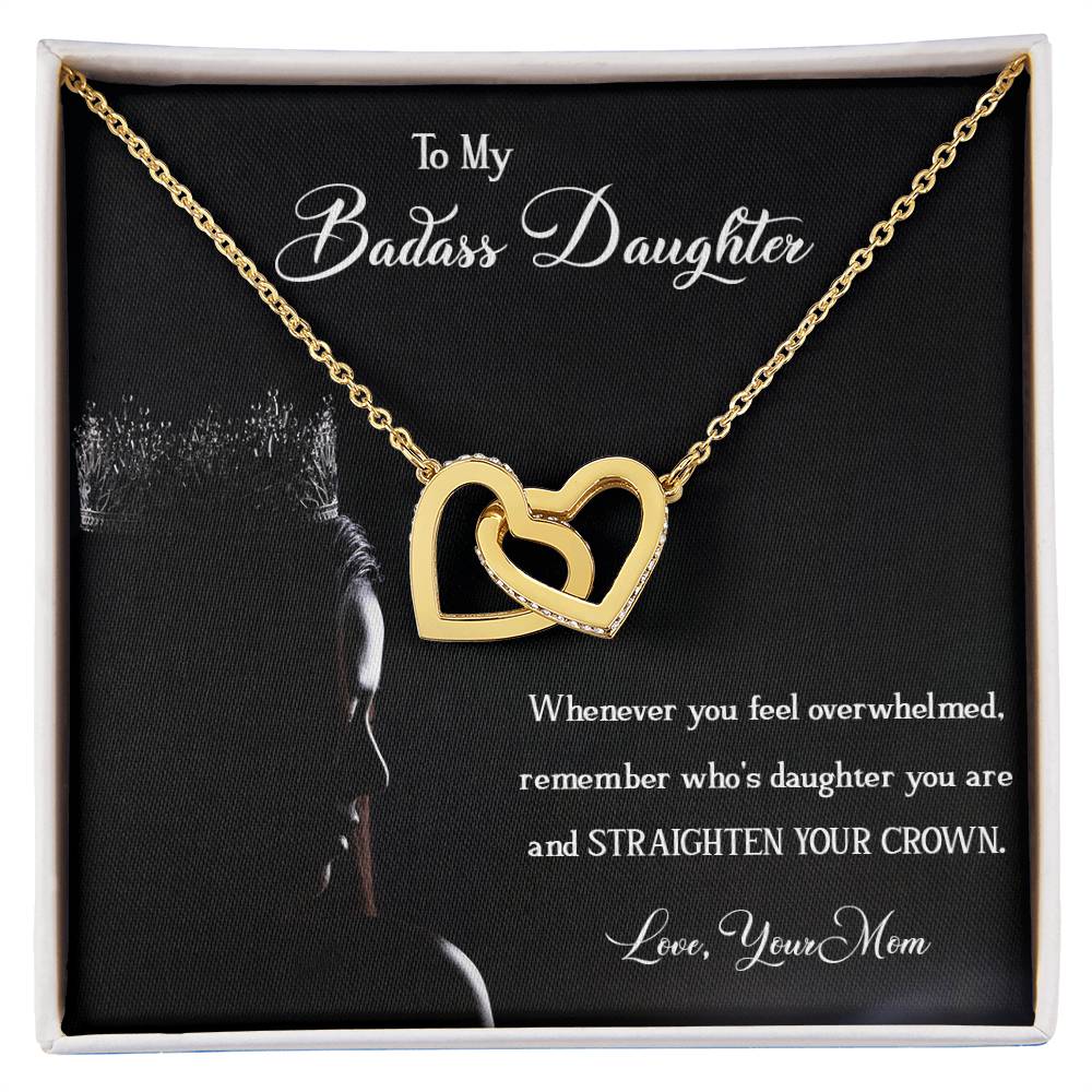 Badass Daughter Interlocking Hearts Necklace