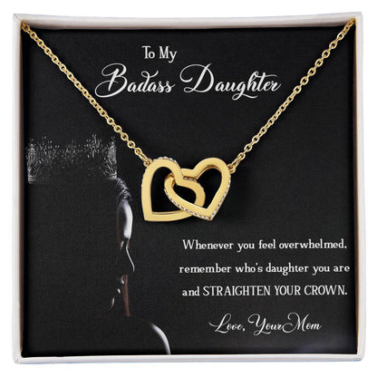 Badass Daughter Interlocking Hearts Necklace