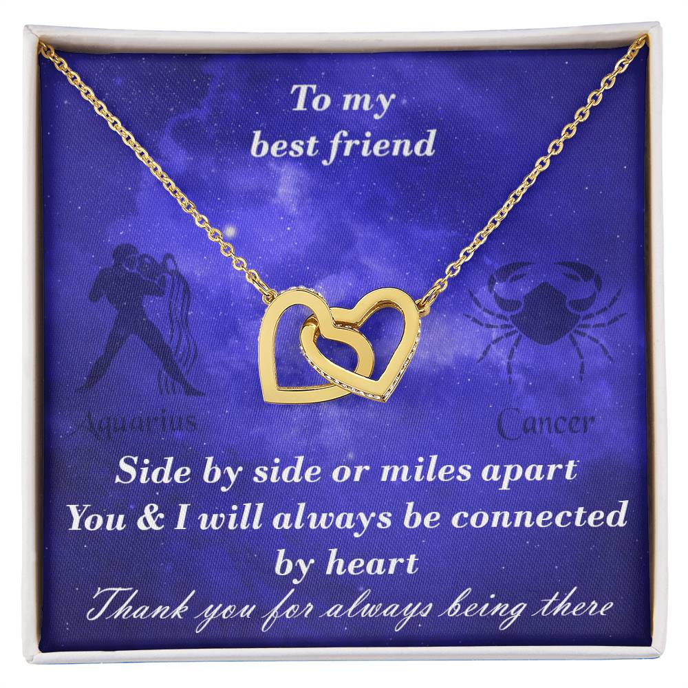 Aquarius To Cancer Best Friend Interlocked Hearts Necklace Interlocking Hearts Necklace