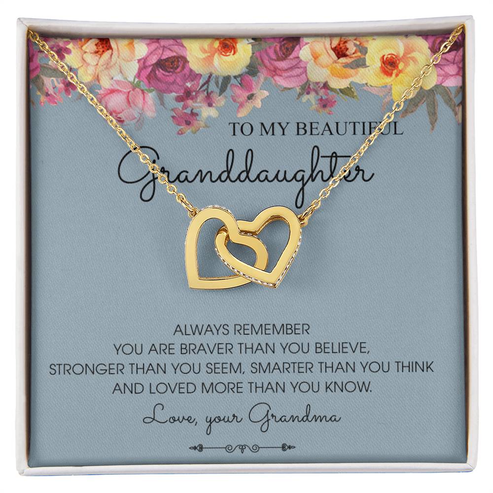 Always Remember - Best Gift For Granddaughter Interlocking Hearts Necklace