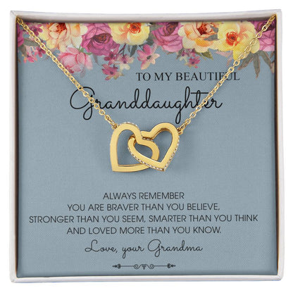 Always Remember - Best Gift For Granddaughter Interlocking Hearts Necklace