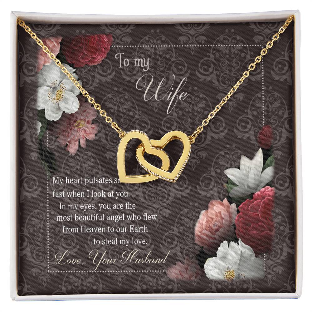 To My Wife Interlocking Hearts Necklace