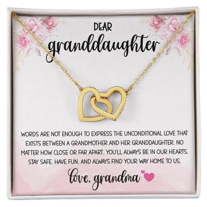 Dear Granddaughter From Grandma Interlocking Hearts Necklace