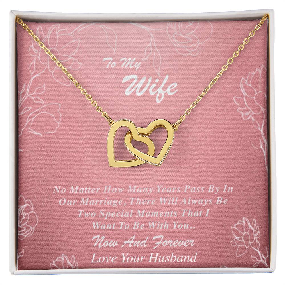 To My Wife Interlocking Hearts Necklace