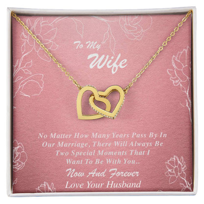 To My Wife Interlocking Hearts Necklace