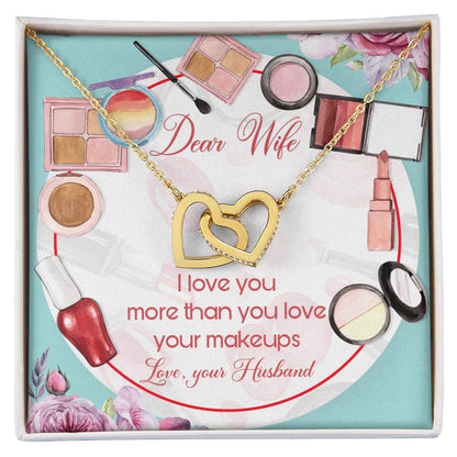 Dear Wife Interlocking Hearts Necklace Message Card
