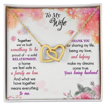 To My Wife Interlocking Hearts Necklace