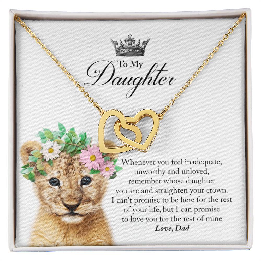 Daughter Straighten Your Crown In Usa Interlocking Hearts Necklace