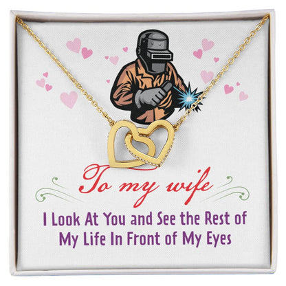 Welder'S Wife - Interlocking Heart Necklace Interlocking Hearts Necklace