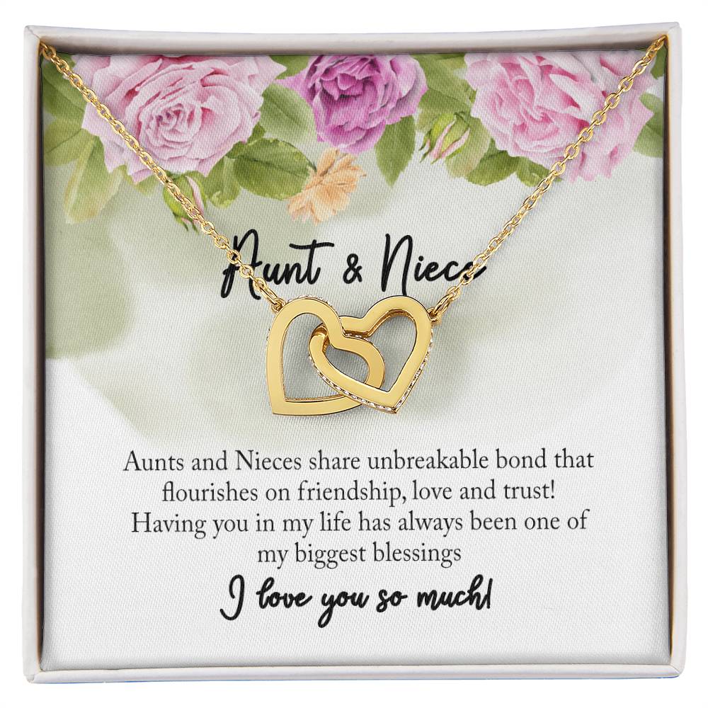 Aunt And Niece Necklace Interlocking Hearts Necklace