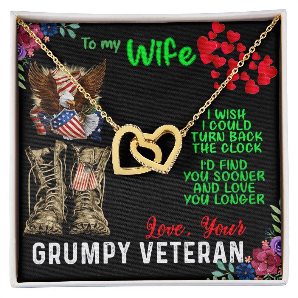 Veteran Wife Interlocking Heart Necklace Interlocking Hearts Necklace