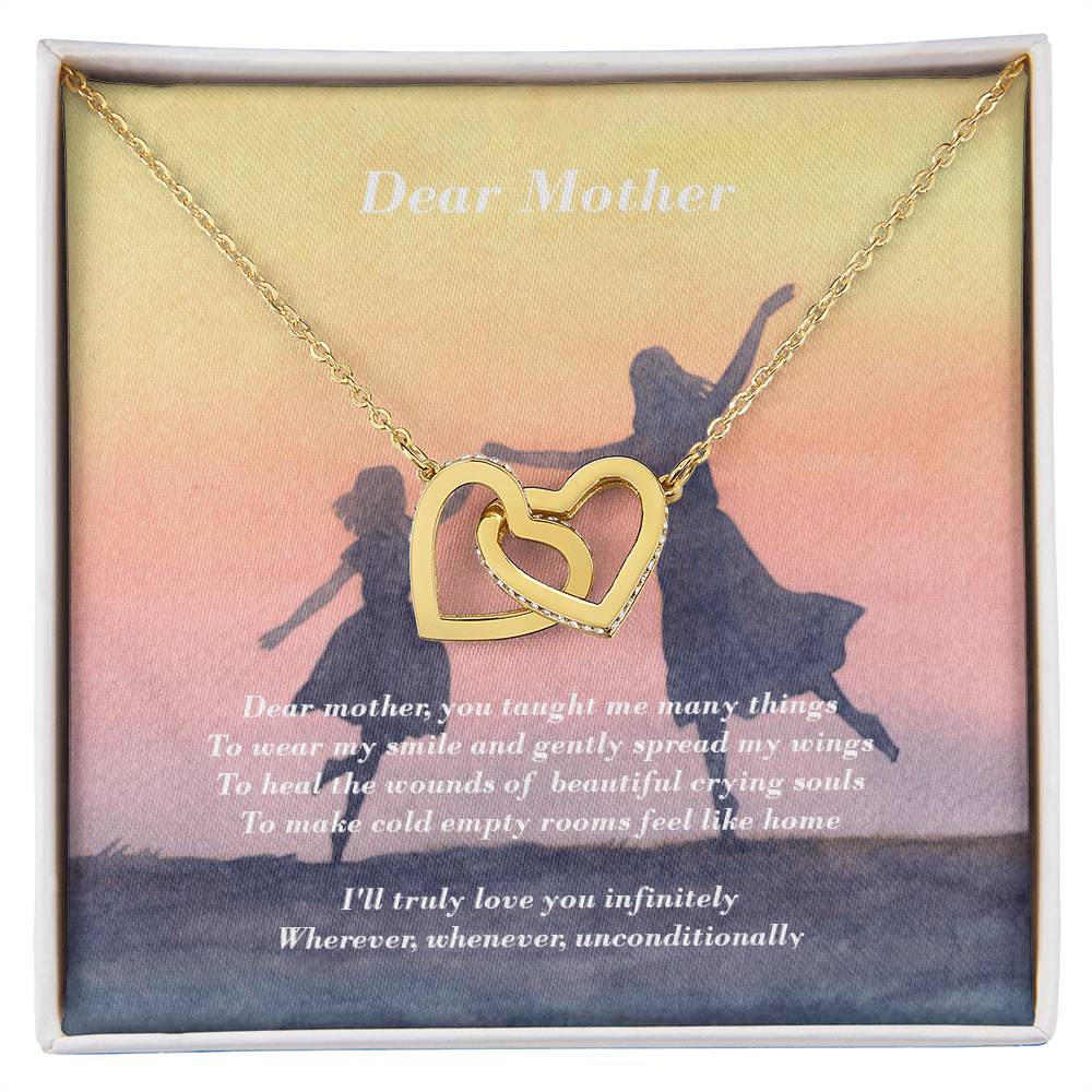 Two Hearts - Dear Mother Interlocking Hearts Necklace