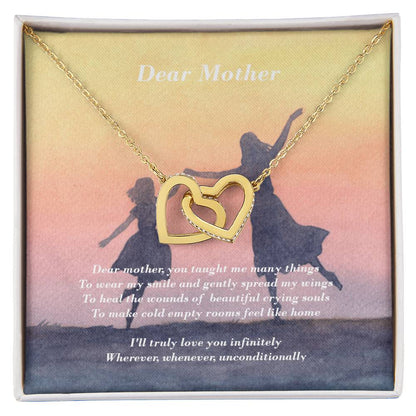 Two Hearts - Dear Mother Interlocking Hearts Necklace