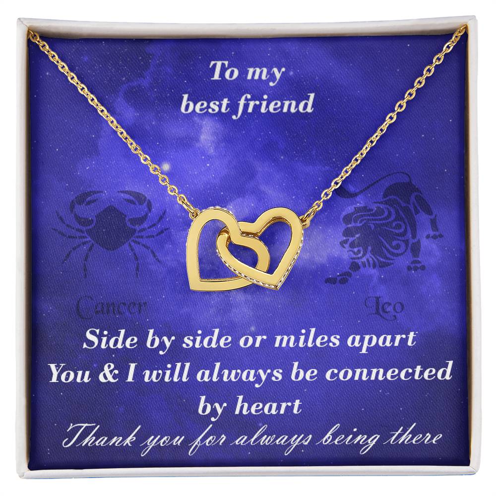 Cancer To Leo Best Friend Interlocked Hearts Necklace Interlocking Hearts Necklace