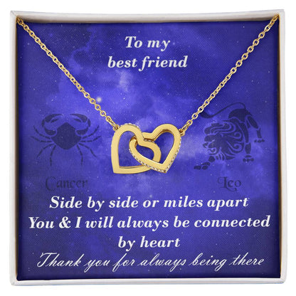 Cancer To Leo Best Friend Interlocked Hearts Necklace Interlocking Hearts Necklace