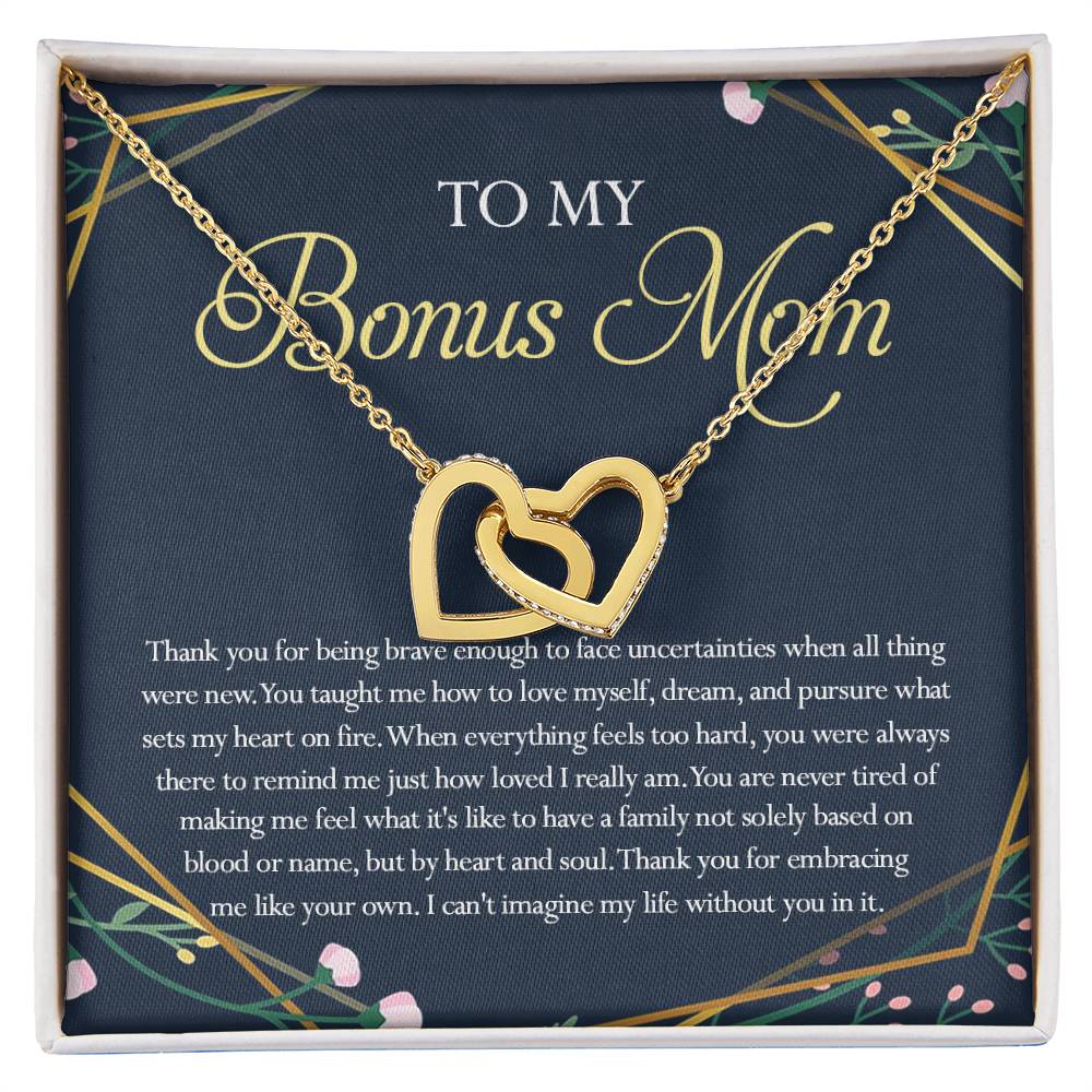 Gift For Bonus Mom Interlocking Hearts Necklace