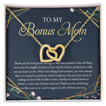 Gift For Bonus Mom Interlocking Hearts Necklace