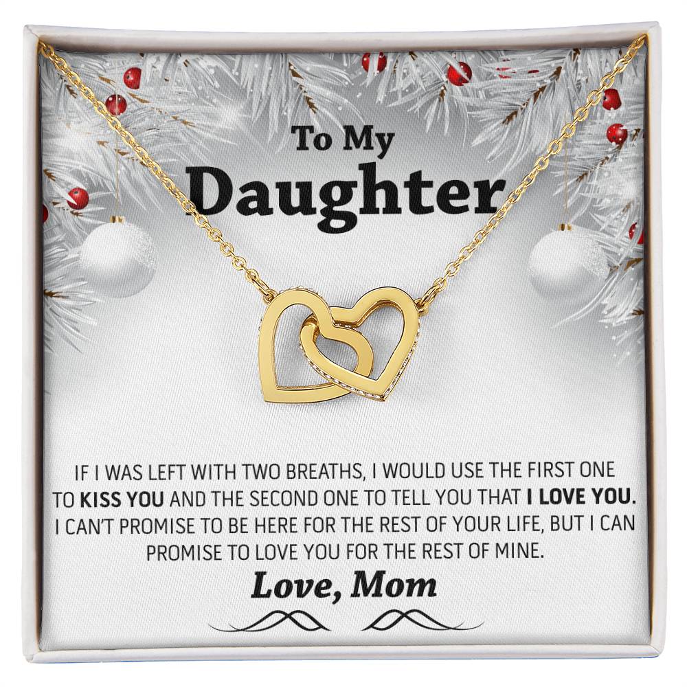 Christmas Gift To My Daughter Interlocking Hearts Necklace