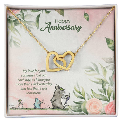 Totoro Anniversary Edition I Love You More Each Day! - Interlocking Hearts Necklace