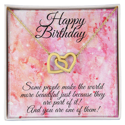 Two Hearts Necklace Interlocking Hearts Necklace